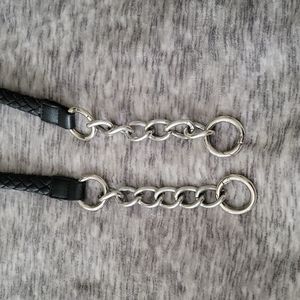 Leather purse strap with hardware